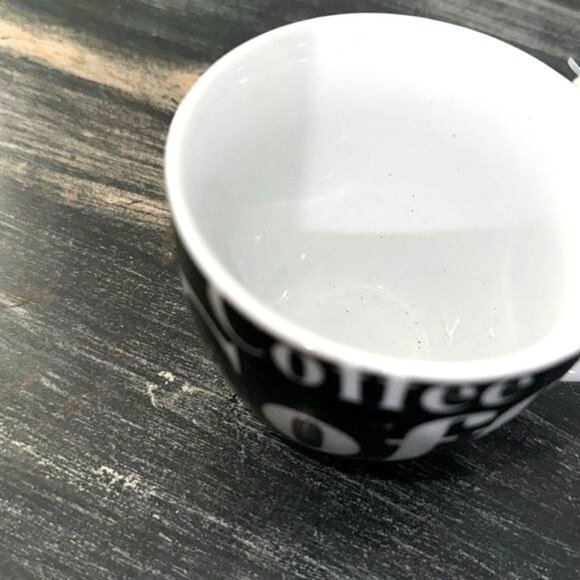 Black & White Ceramic Coffee Mug With Bold "Coffee" Print - Picture 2 of 5